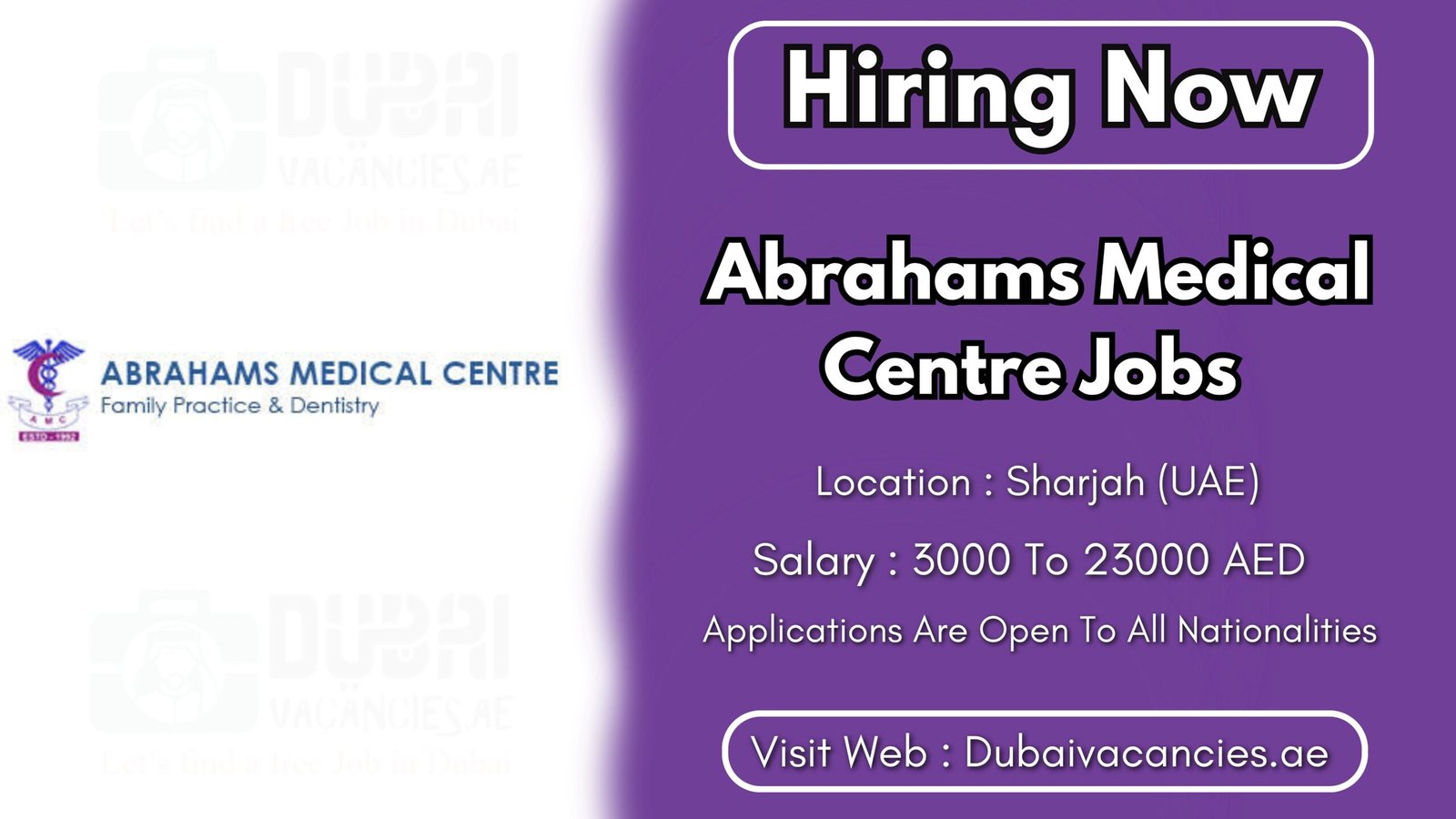 Abrahams Medical Centre Jobs